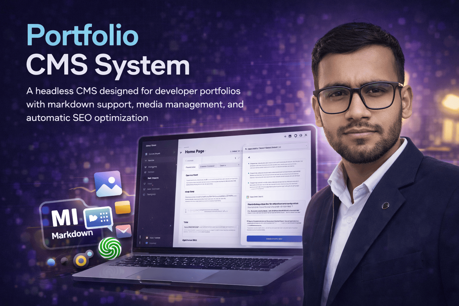 Portfolio CMS System with Markdown Support and Media Management